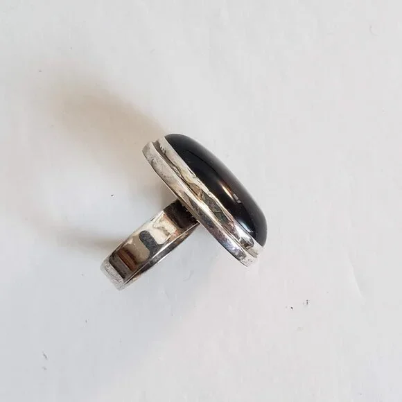 Big Unisex 925 BLACK ONYX Sterling Silver Ring Huge Large Women's Men's Jewelry - Picture 4 of 12